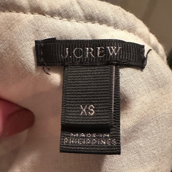 J. Crew Side Ruffle Nautical Top - Size XS - Black/White Horizontal Stripes - Picture 3 of 5